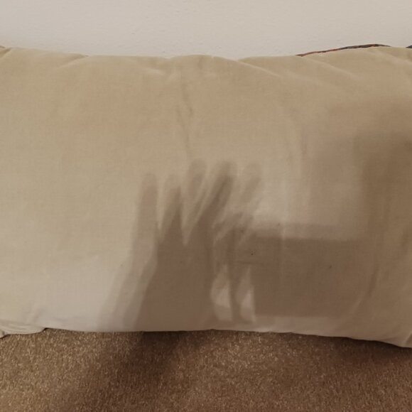 Pottery Barn Dara Velvet Lumbar Pillow Cover Blue/Red Multi EUC - Picture 4 of 5